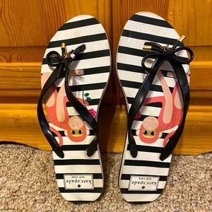 Pink monkey with black and white stripe KateSpade